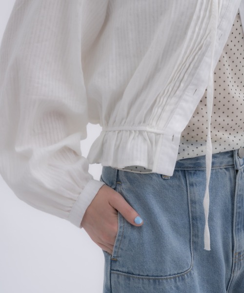 idem(イデム)の「lace hoodie blouse / フード付きレースブラウス(シャツ/ブラウス・レディース・アイボリー・FREE)」の2枚目の写真