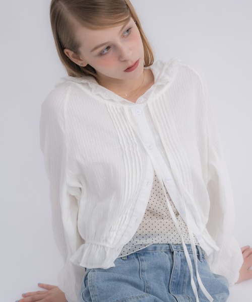idem(イデム)の「lace hoodie blouse / フード付きレースブラウス(シャツ/ブラウス・レディース・アイボリー・FREE)」の12枚目の写真
