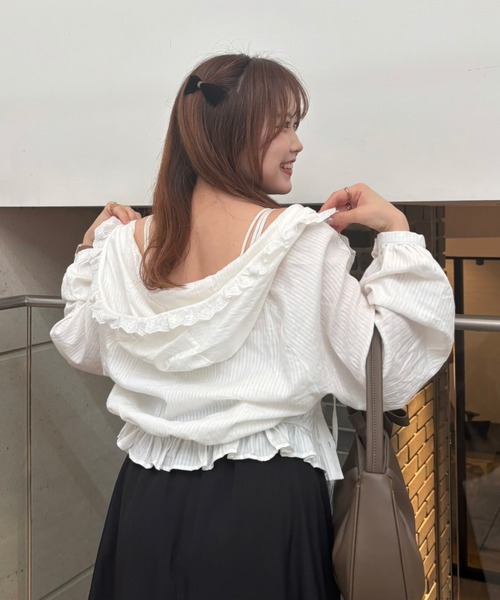idem(イデム)の「lace hoodie blouse / フード付きレースブラウス(シャツ/ブラウス・レディース・アイボリー・FREE)」の22枚目の写真