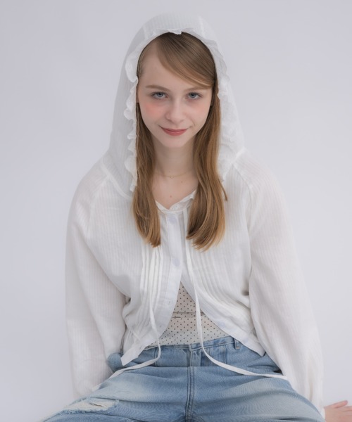 idem(イデム)の「lace hoodie blouse / フード付きレースブラウス(シャツ/ブラウス・レディース・アイボリー・FREE)」の13枚目の写真