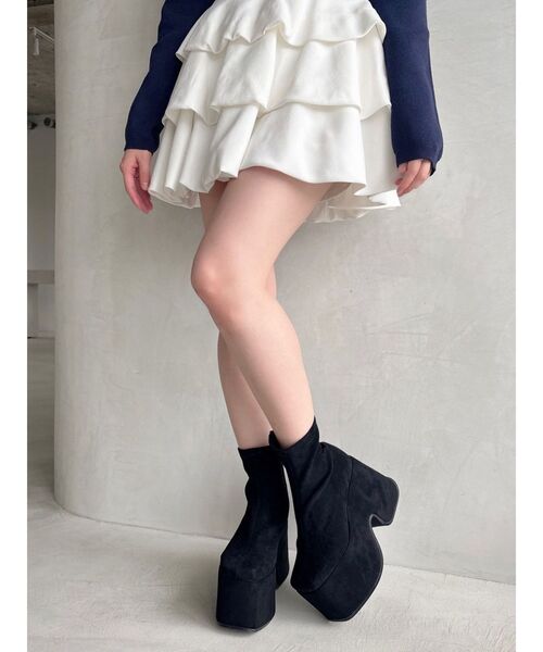 厚底スエードショートブーツ（ブーツ）｜RESEXXY（リゼクシー