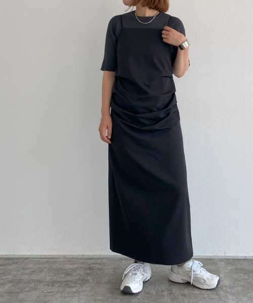 RASW（ラス）の「［RASW］ドレープタックキャミワンピース（ワンピース・レディース・ブラック・L/M/PM）」の8枚目の写真