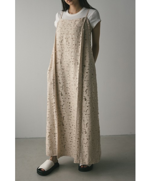 STYLEMIXER(スタイルミキサー)の「シアージャガードキャミワンピース(ワンピース・レディース・アイボリー/グレー・SMALL/MEDIUM)」の2枚目の写真