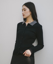 ブラック ホワイト 襟付き ニット　値下げ ウールフォックスの襟付きニットプルオーバー｜衣料品｜中川政七