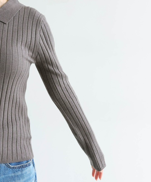 andme(アンドミー)の「【新色追加】襟付きリブニットカーディガントップス(カーディガン/ボレロ・レディース・ブラック/アイボリー/チャコールグレー/グリーン系その他/ネイビー/ブラウン系その他・M)」の22枚目の写真