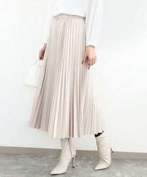 MK MICHEL KLEIN | レザー調ランダムプリーツスカート/洗える(スカート)