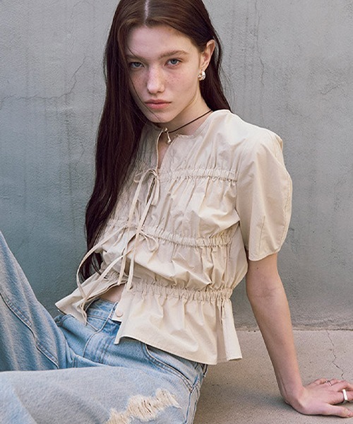 Ribbon Shirring Blouse（シャツ/ブラウス）｜RAIVE（レイヴ）の  