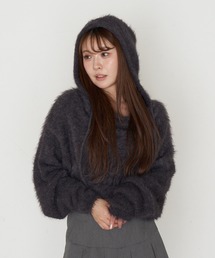 フェザーフードニット