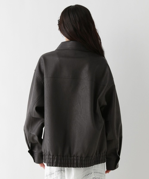 RAGEBLUE（レイジブルー）の「ヴィンテージライク/BIGフェイクレザージャケット（ブルゾン・レディース・ブラック/ブラウン・FREE）」の14枚目の写真