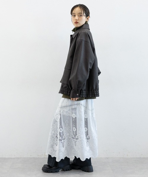 RAGEBLUE（レイジブルー）の「ヴィンテージライク/BIGフェイクレザージャケット（ブルゾン・レディース・ブラック/ブラウン・FREE）」の4枚目の写真