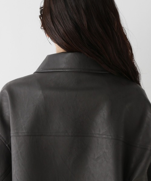 RAGEBLUE（レイジブルー）の「ヴィンテージライク/BIGフェイクレザージャケット（ブルゾン・レディース・ブラック/ブラウン・FREE）」の15枚目の写真