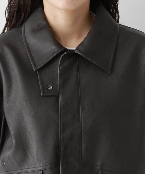 RAGEBLUE（レイジブルー）の「ヴィンテージライク/BIGフェイクレザージャケット（ブルゾン・レディース・ブラック/ブラウン・FREE）」の16枚目の写真