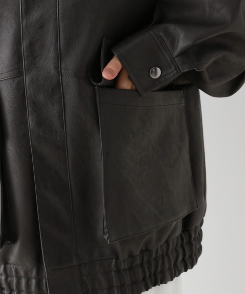 RAGEBLUE（レイジブルー）の「ヴィンテージライク/BIGフェイクレザージャケット（ブルゾン・レディース・ブラック/ブラウン・FREE）」の19枚目の写真