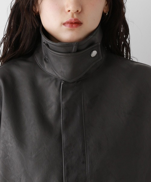 RAGEBLUE（レイジブルー）の「ヴィンテージライク/BIGフェイクレザージャケット（ブルゾン・レディース・ブラック/ブラウン・FREE）」の20枚目の写真
