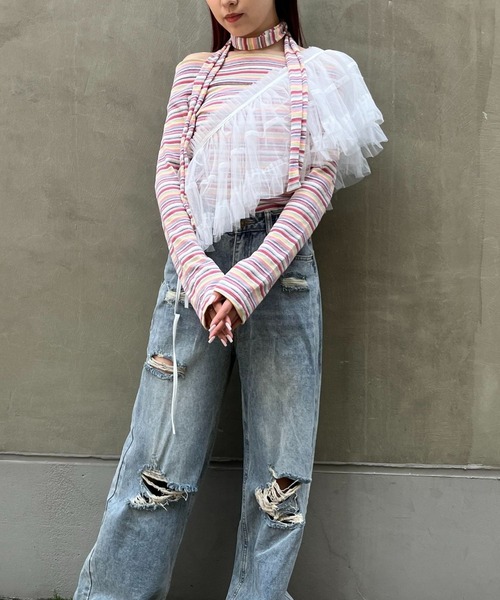 mul.（ムル）の「SK　レイヤード巻きスカート（スカート・レディース・グレー/アイボリー/ブラック/ホワイト/ブラウン/ネイビー・FREE）」の10枚目の写真