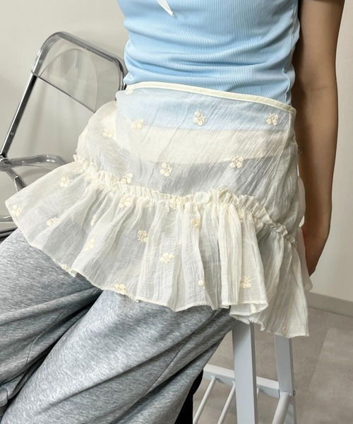 mul.（ムル）の「SK　レイヤード巻きスカート（スカート・レディース・グレー/アイボリー/ブラック/ホワイト/ブラウン/ネイビー・FREE）」の13枚目の写真