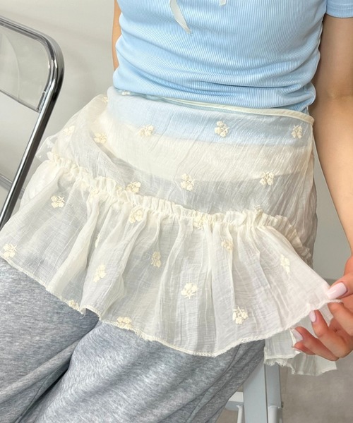 mul.（ムル）の「SK　レイヤード巻きスカート（スカート・レディース・グレー/アイボリー/ブラック/ホワイト/ブラウン/ネイビー・FREE）」の14枚目の写真