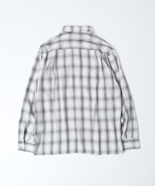 BIG MIKE（ビッグマイク）の「BIG MIKE レーヨン混 オンブレチェック ロングスリーフ シャツ（シャツ/ブラウス・メンズ・ブルー/グレー/ミント・M/L/XL）」の13枚目の写真