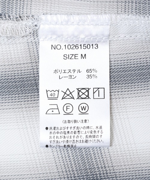 BIG MIKE（ビッグマイク）の「BIG MIKE レーヨン混 オンブレチェック ロングスリーフ シャツ（シャツ/ブラウス・メンズ・ブルー/グレー/ミント・M/L/XL）」の15枚目の写真