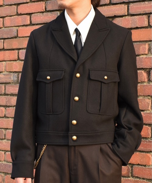 Noen（ノエン）の「ショートリブミリタリーアイクジャケット（テーラードジャケット・メンズ・ブラック/カーキ・LARGE/MEDIUM）」の2枚目の写真