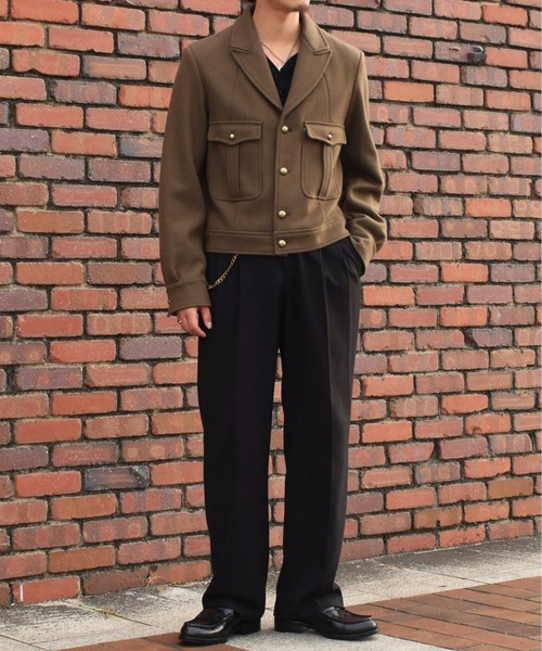 Noen（ノエン）の「ショートリブミリタリーアイクジャケット（テーラードジャケット・メンズ・ブラック/カーキ・LARGE/MEDIUM）」の22枚目の写真