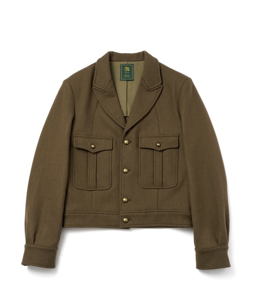 Noen（ノエン）の「ショートリブミリタリーアイクジャケット（テーラードジャケット・メンズ・ブラック/カーキ・LARGE/MEDIUM）」の4枚目の写真