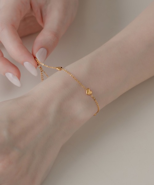 muku(ムク)の「BRACELET/HEART(ブレスレット・レディース・シルバー/ゴールド・FREE)」の1枚目の写真