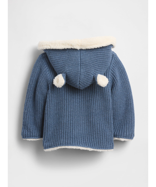 GAP（ギャップ）の「裏ボアくまさんセーターカーディガン (ベビー)（カーディガン/ボレロ・キッズ・ブルー/ナチュラル/ピンク/グレー・80ｃｍ/70cm/60cm/90cm）」の5枚目の写真
