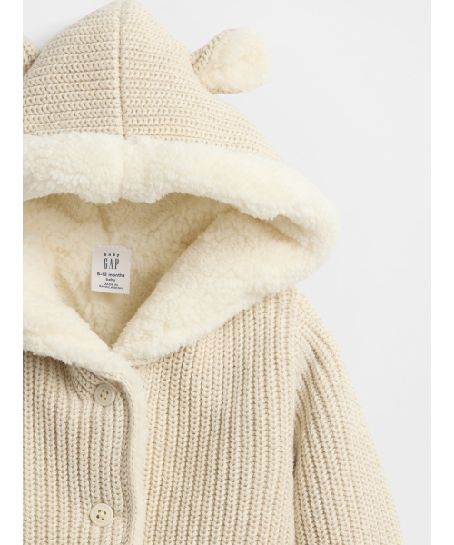 GAP（ギャップ）の「裏ボアくまさんセーターカーディガン (ベビー)（カーディガン/ボレロ・キッズ・ブルー/ナチュラル/ピンク/グレー・80ｃｍ/70cm/60cm/90cm）」の8枚目の写真