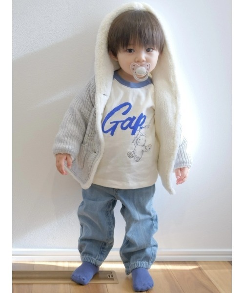 GAP（ギャップ）の「裏ボアくまさんセーターカーディガン (ベビー)（カーディガン/ボレロ・キッズ・ブルー/ナチュラル/ピンク/グレー・80ｃｍ/70cm/60cm/90cm）」の10枚目の写真