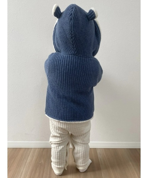 GAP（ギャップ）の「裏ボアくまさんセーターカーディガン (ベビー)（カーディガン/ボレロ・キッズ・ブルー/ナチュラル/ピンク/グレー・80ｃｍ/70cm/60cm/90cm）」の12枚目の写真