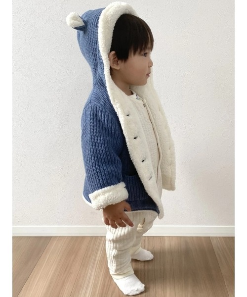 GAP（ギャップ）の「裏ボアくまさんセーターカーディガン (ベビー)（カーディガン/ボレロ・キッズ・ブルー/ナチュラル/ピンク/グレー・80ｃｍ/70cm/60cm/90cm）」の11枚目の写真