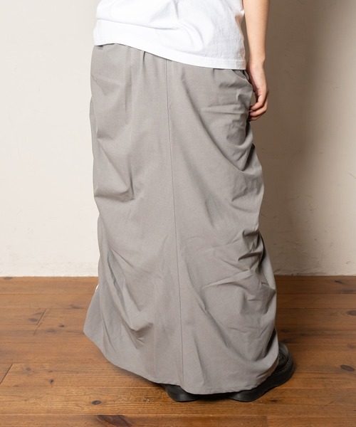 Subciety（サブサエティ）の「Side line drawstring flared skirt（スカート・レディース・ブラック/グレー・マルチサイズ）」の10枚目の写真