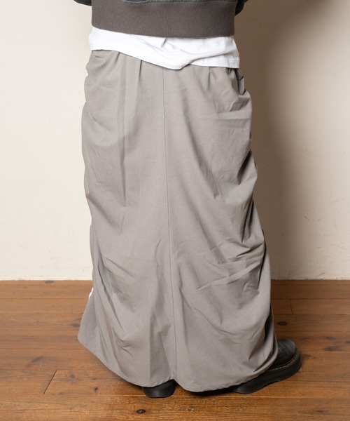 Subciety（サブサエティ）の「Side line drawstring flared skirt（スカート・レディース・ブラック/グレー・マルチサイズ）」の9枚目の写真