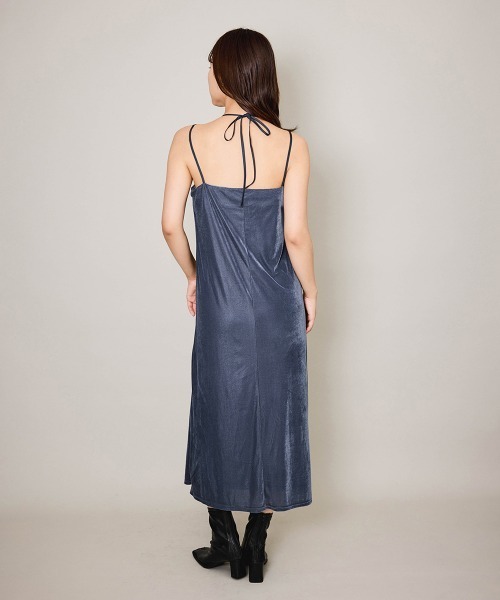 QUEENS COURT(クイーンズコート)の「シアーベロアダブルストラップキャミドレス≪手洗い可能≫(ワンピース・レディース・ブルー/ブラック/ブラウン・M)」の18枚目の写真