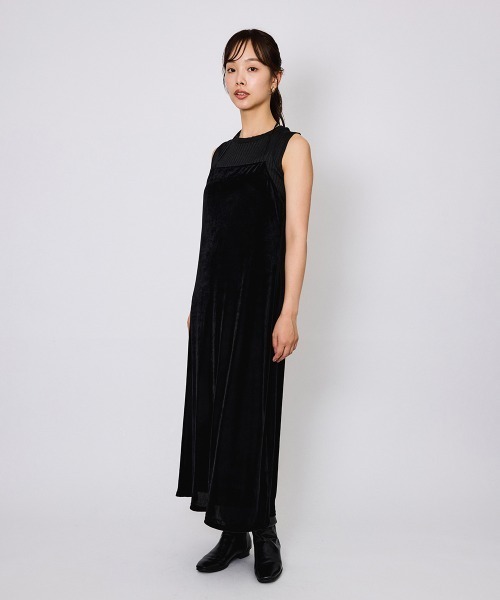 QUEENS COURT(クイーンズコート)の「シアーベロアダブルストラップキャミドレス≪手洗い可能≫(ワンピース・レディース・ブルー/ブラック/ブラウン・M)」の9枚目の写真