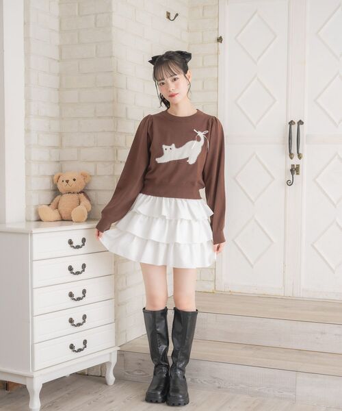 ems excite（エムズエキサイト）の「ネコジャガードNTPO（ニット/セーター・レディース・ダークグレー/ブラウン/ピンク・FREE）」の20枚目の写真