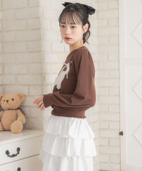 ems excite（エムズエキサイト）の「ネコジャガードNTPO（ニット/セーター・レディース・ダークグレー/ブラウン/ピンク・FREE）」の13枚目の写真