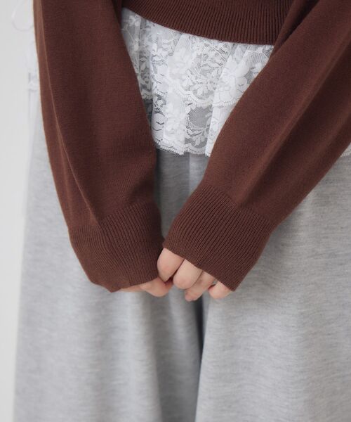 ems excite（エムズエキサイト）の「ネコジャガードNTPO（ニット/セーター・レディース・ダークグレー/ブラウン/ピンク・FREE）」の7枚目の写真