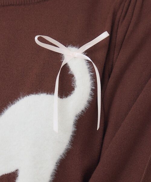 ems excite（エムズエキサイト）の「ネコジャガードNTPO（ニット/セーター・レディース・ダークグレー/ブラウン/ピンク・FREE）」の6枚目の写真