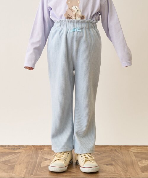 Lycee mine（リセマイン）の「やみつきになる履き心地ニットコールパンツ（その他パンツ・キッズ・サックスブルー/アイボリー/ブラック/ベビーピンク/ラベンダー/ベージュ・120cm/150cm/110cm/130cm/100cm/140cm）」の4枚目の写真