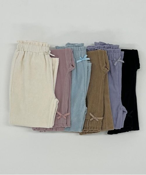 Lycee mine（リセマイン）の「やみつきになる履き心地ニットコールパンツ（その他パンツ・キッズ・サックスブルー/アイボリー/ブラック/ベビーピンク/ラベンダー/ベージュ・120cm/150cm/110cm/130cm/100cm/140cm）」の8枚目の写真