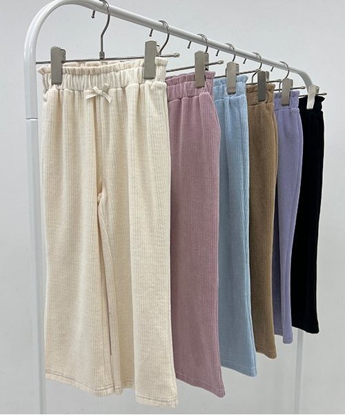 Lycee mine（リセマイン）の「やみつきになる履き心地ニットコールパンツ（その他パンツ・キッズ・サックスブルー/アイボリー/ブラック/ベビーピンク/ラベンダー/ベージュ・120cm/150cm/110cm/130cm/100cm/140cm）」の9枚目の写真