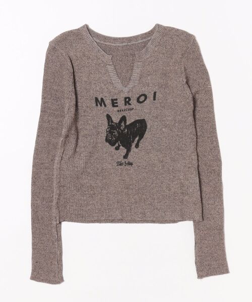 Sibra(シブラ)の「短袖人気モデル継承 フレンチブルが主役のリブロンT(Tシャツ/カットソー・レディース・グレー/ブラック/ブラウン・M)」の3枚目の写真
