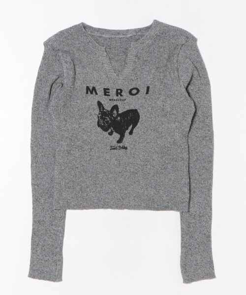 Sibra(シブラ)の「短袖人気モデル継承 フレンチブルが主役のリブロンT(Tシャツ/カットソー・レディース・グレー/ブラック/ブラウン・M)」の1枚目の写真