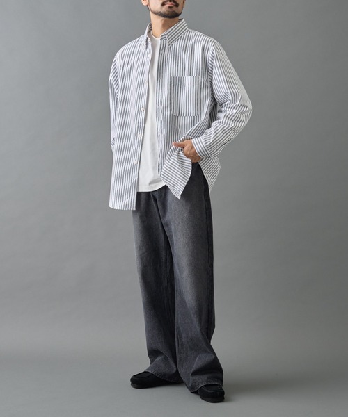 COLONY 2139(コロニートゥーワンスリーナイン)の「ジャガードストライプボタンダウンシャツ(シャツ/ブラウス・メンズ・ネイビー/ホワイト/ブルー・LARGE/MEDIUM)」の15枚目の写真