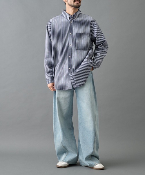 COLONY 2139(コロニートゥーワンスリーナイン)の「ジャガードストライプボタンダウンシャツ(シャツ/ブラウス・メンズ・ネイビー/ホワイト/ブルー・LARGE/MEDIUM)」の19枚目の写真