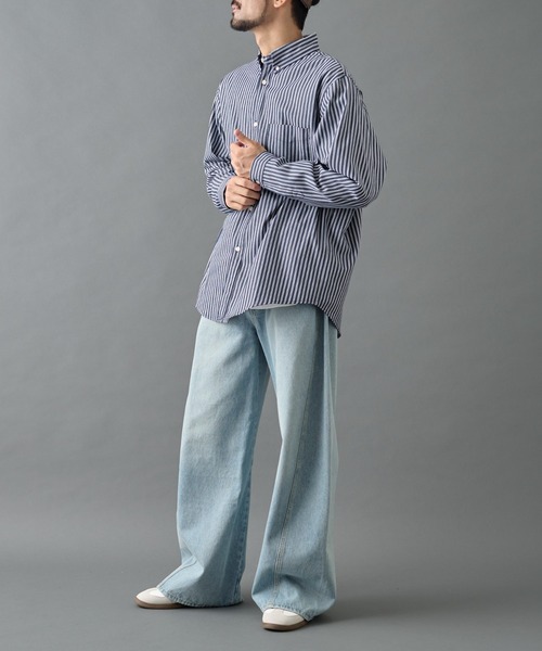 COLONY 2139(コロニートゥーワンスリーナイン)の「ジャガードストライプボタンダウンシャツ(シャツ/ブラウス・メンズ・ネイビー/ホワイト/ブルー・LARGE/MEDIUM)」の20枚目の写真