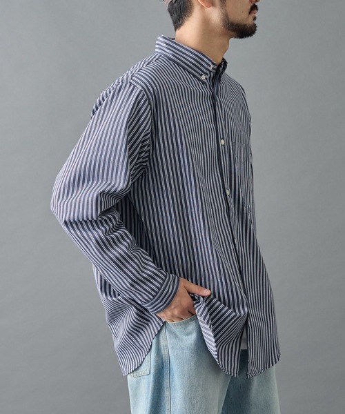 COLONY 2139(コロニートゥーワンスリーナイン)の「ジャガードストライプボタンダウンシャツ(シャツ/ブラウス・メンズ・ネイビー/ホワイト/ブルー・LARGE/MEDIUM)」の10枚目の写真