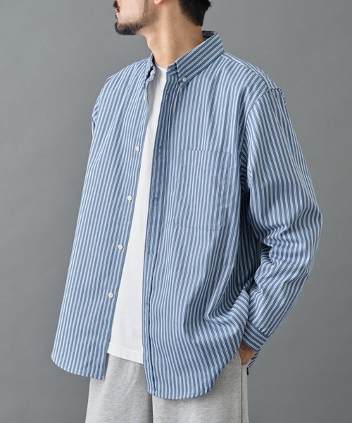 COLONY 2139(コロニートゥーワンスリーナイン)の「ジャガードストライプボタンダウンシャツ(シャツ/ブラウス・メンズ・ネイビー/ホワイト/ブルー・LARGE/MEDIUM)」の11枚目の写真